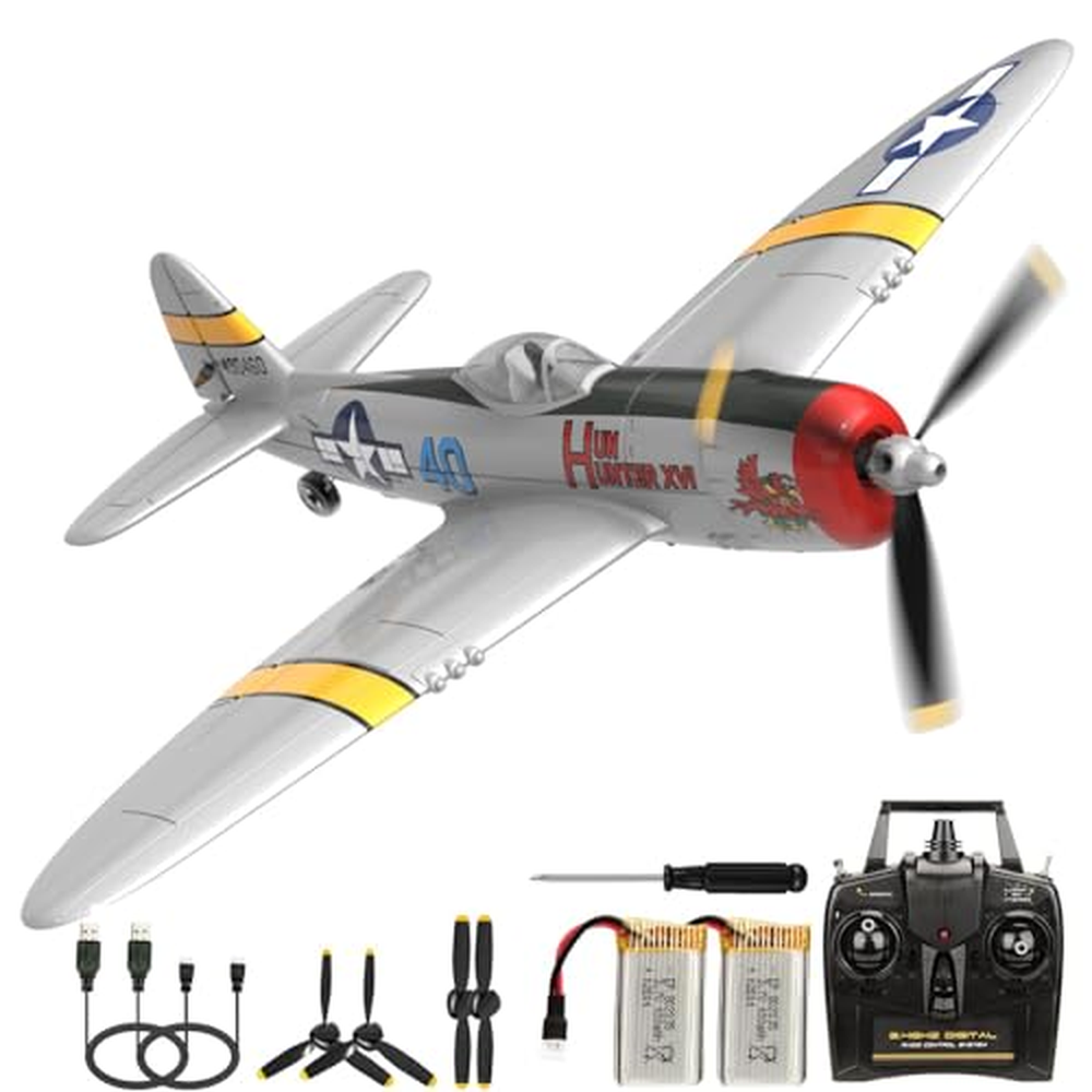 P47 RC letadlo, 2.4G 4kanálový Thunderbolt Fighter dálkově ovládaný akrobatický model letadla s gyroskopickým systémem pro začát